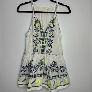 Anthropologie Maeve boho embroidery halter neck tank size small